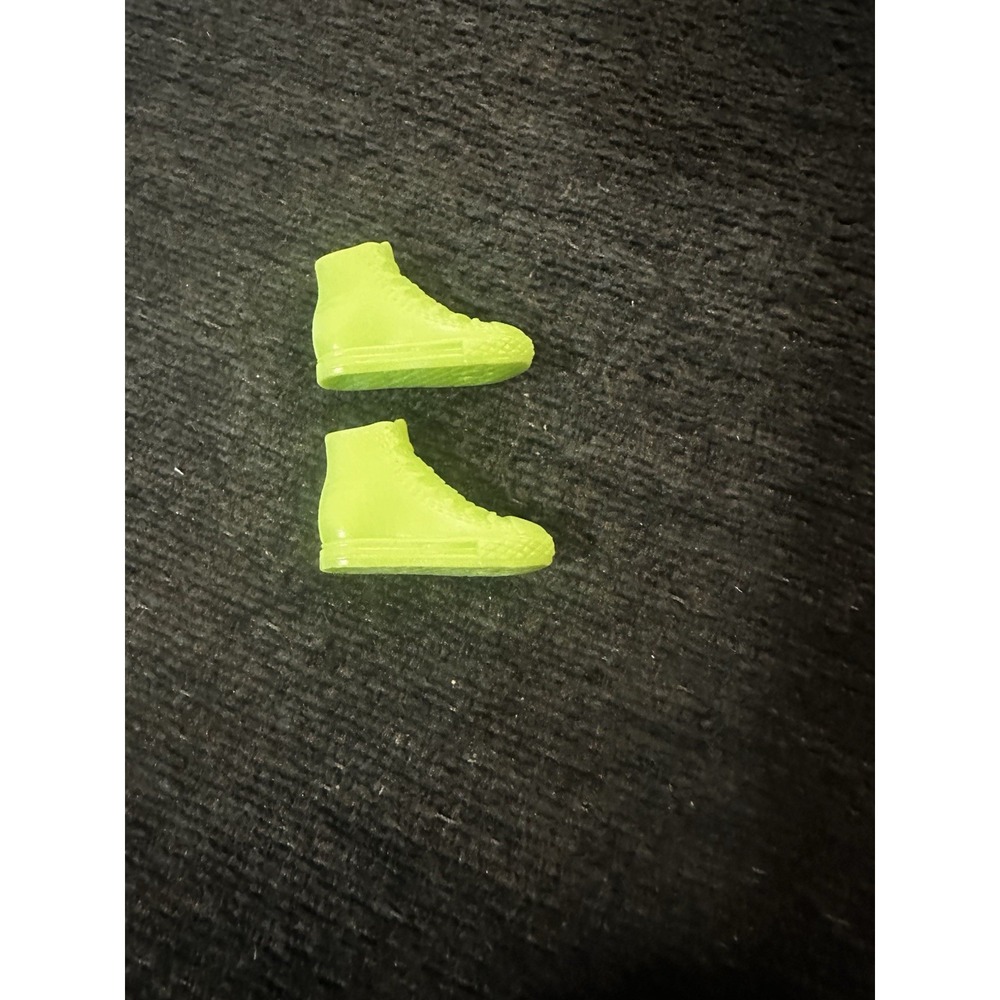 BARBIE DOLL NEON GREEN/YELLOW FLAT BOTTOM HIGH TOP TENNIS SHOES FITS CURVY